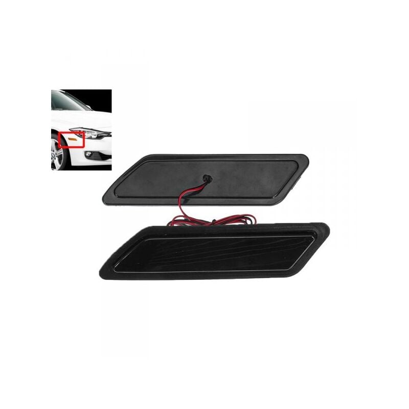 foto del prodotto kit freccia laterale a led side marker lente nero fume luce arancione per bmw serie 3 f30 320 328 330 340 335