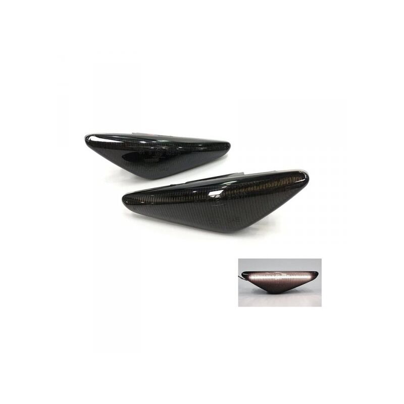 foto del prodotto kit freccia laterale a led side marker lente nero fume luce bianco per bmw x5 e70 x3 f25 x6 e71 e46 oem 63137171007 63137171008