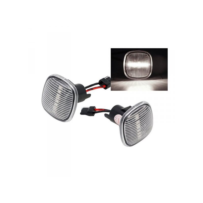 foto del prodotto kit freccia laterale a led side marker lente trasparente luce bianco per audi a3 8l 1997 2003 a4 8d 1994 2001 oem 185327812