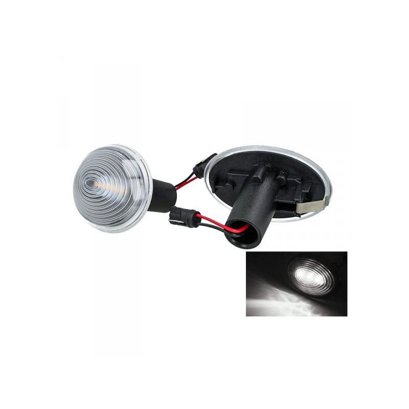 foto del prodotto kit freccia laterale a led side marker lente trasparente luce bianco per mini r56 r57 r58 r59 2007 2013