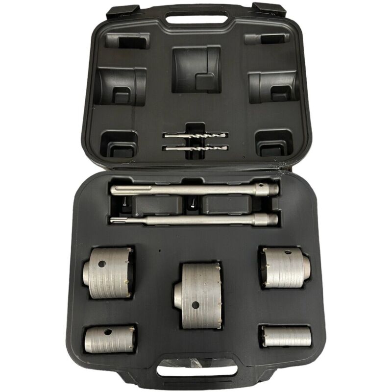 foto del prodotto kit frese carotatrici pietra con barre valigia 10 pz