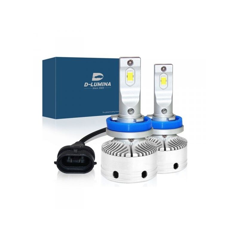 foto del prodotto kit full led h8 h11 12v 50w 8000 lumen canbus all in one ip65 dissipazione a ventola