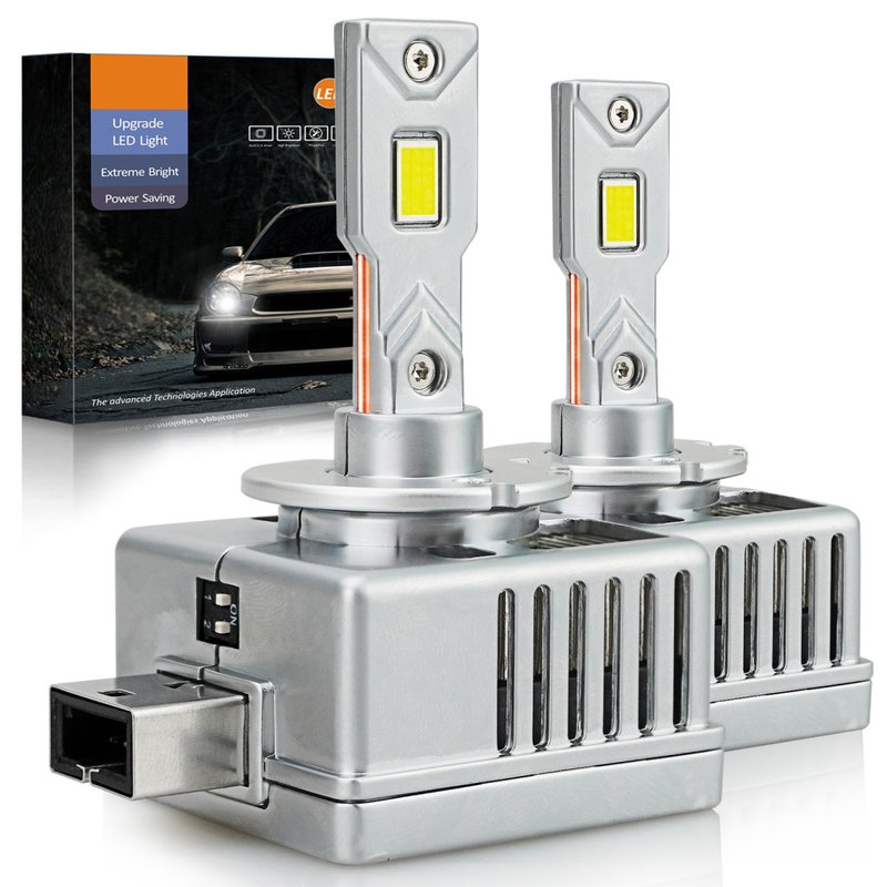 foto del prodotto kit full led premium d3s d3r 80w 6000k 12000 lumen 100 canbus piu luminoso