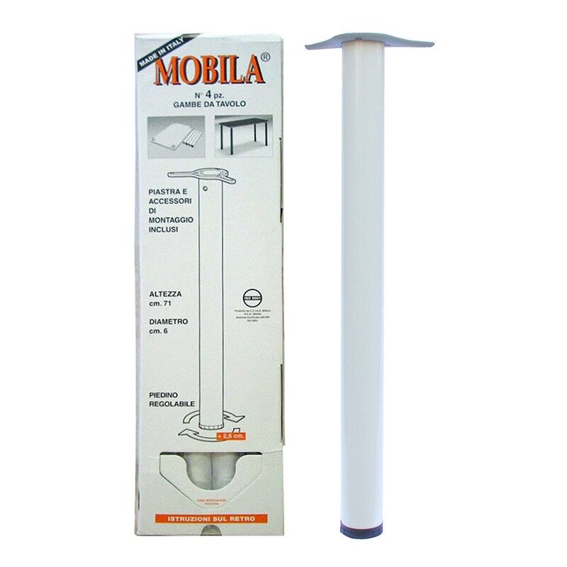 foto del prodotto kit gambe tavolo 4 pz. 60 h.710 mm. bianco
