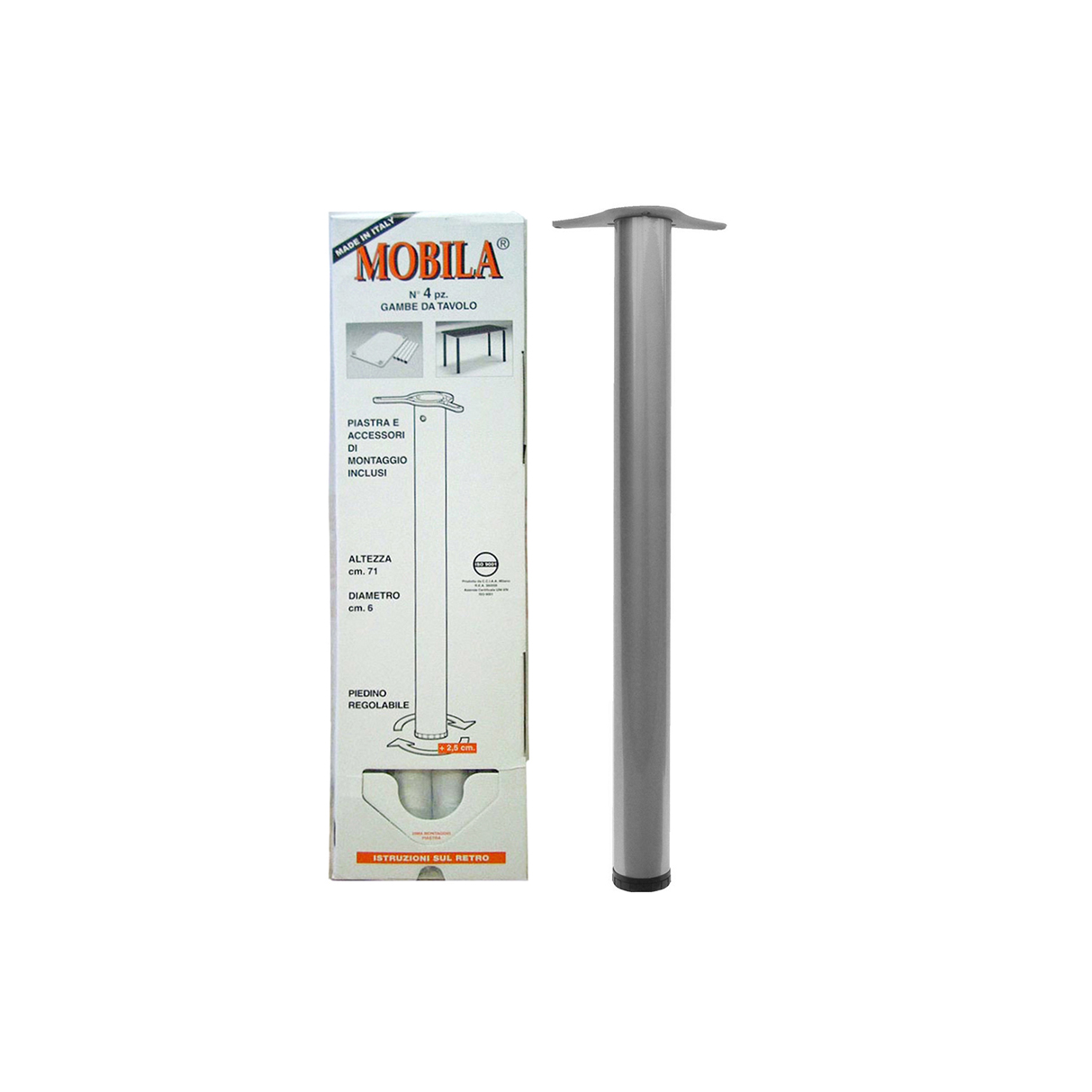 foto del prodotto kit gambe tavolo 4 pz. 60 - h.710 mm. grigio