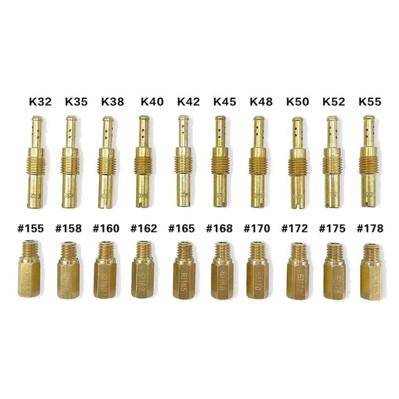 foto del prodotto kit getto principale carburatore da 20 pezzi per pwk keihin oko cvk pwm, inclusi 10 getti principali carburatore e 10 getti a bassa velocit ,