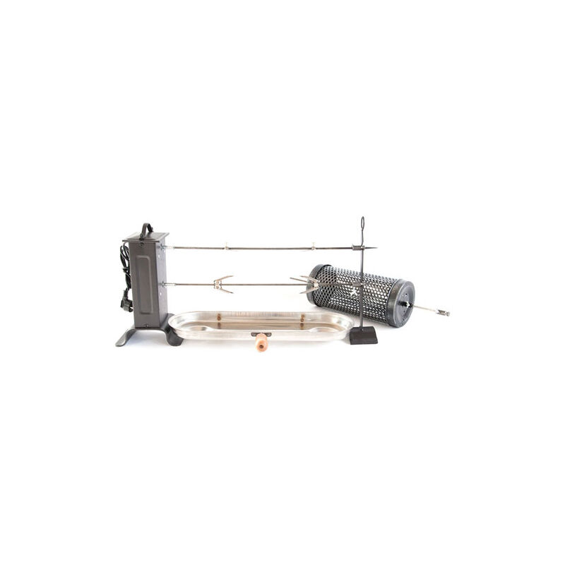 foto del prodotto kit girarrosto elettrico cm. 75x15x37 con ghiotta e rullo castagne