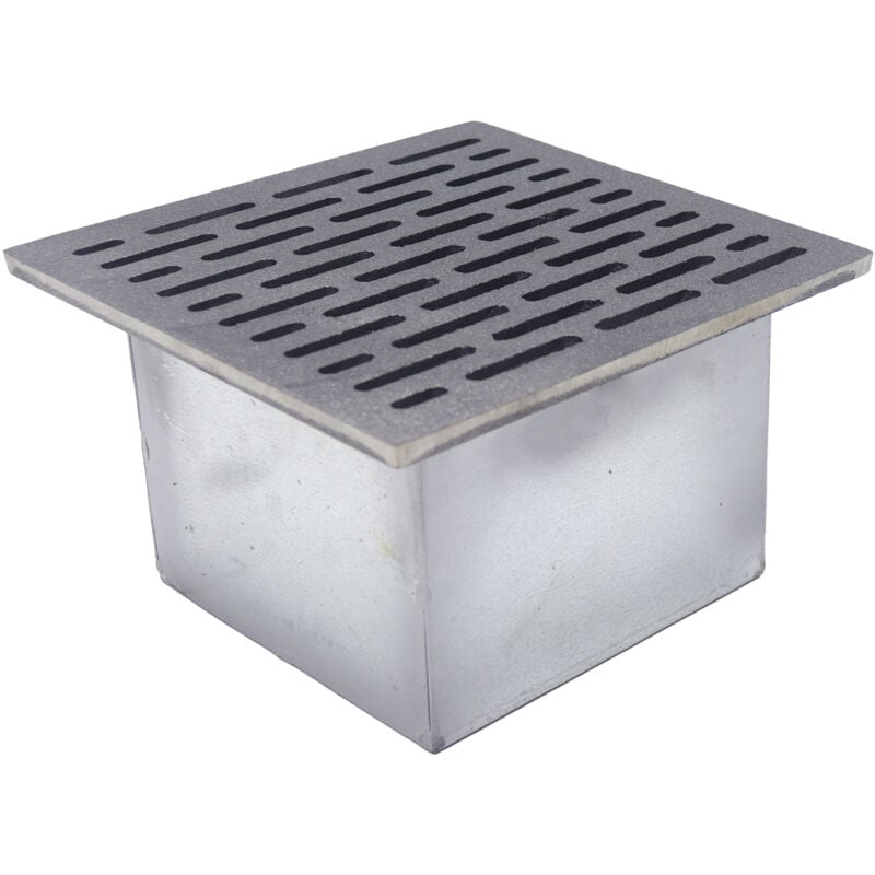 foto del prodotto kit griglia in ghisa 25x25 per camino con cassetto raccogli cenere 14h cm
