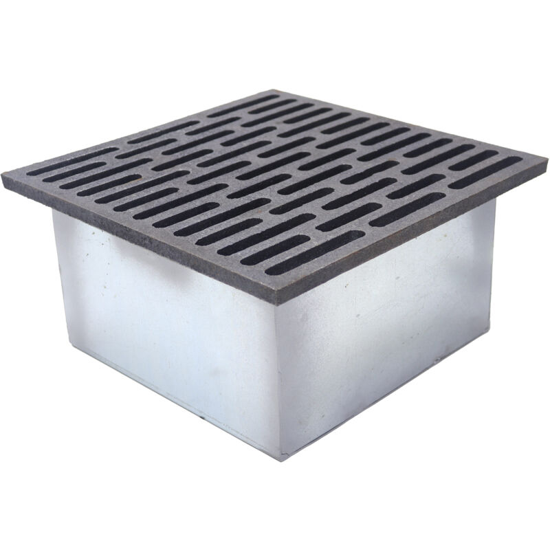 foto del prodotto kit griglia in ghisa 30x30 per camino con cassetto raccogli cenere 14h cm