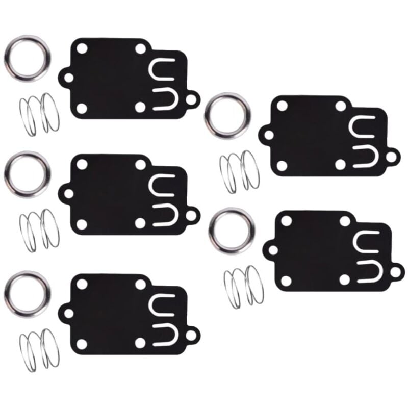 foto del prodotto kit guarnizione diaframma carburatore da 5 pezzi per motori briggs &amp; stratton da 2 hp a 5 hp 270026 272538 272538s 272637 4157 4168 5021 5021k 690766 221377 tappo molla