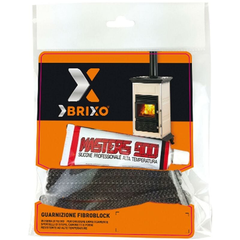 foto del prodotto kit guarnizioni in fibra di vetro con silicone alta temperatura per stufe e caminetti kit fibroblock brixo 6