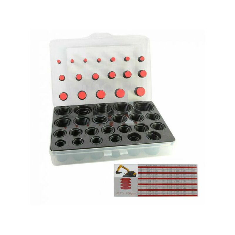 foto del prodotto kit guarnizioni o ring 42 misure diverse 666 pz pezzi oring anelli gommini