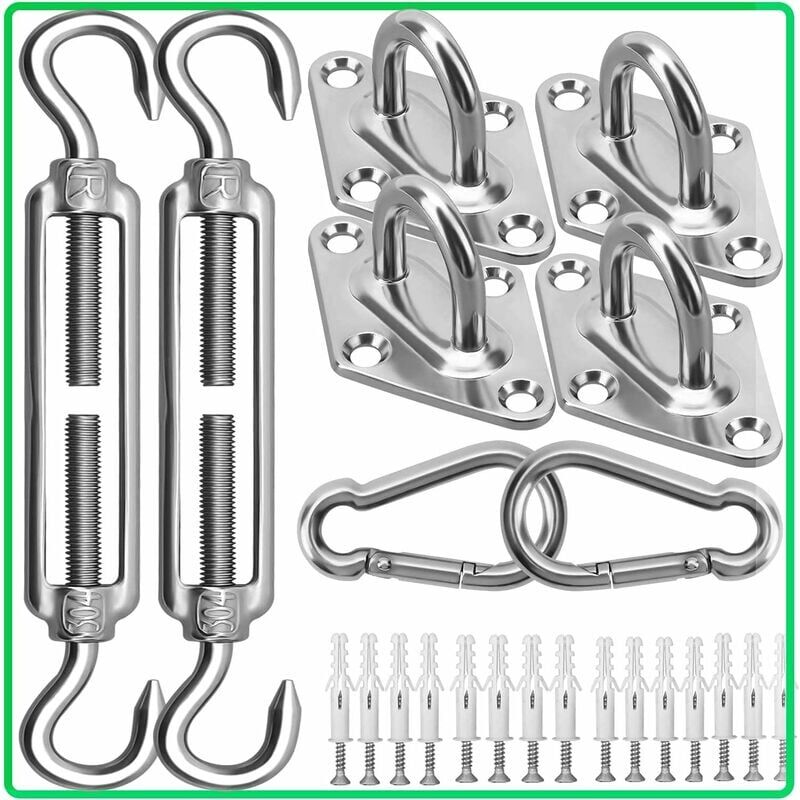 foto del prodotto kit hardware per vela parasole kit di installazione parasole in acciaio inossidabile 304 6 pollici per l installazione di vele ombreggianti