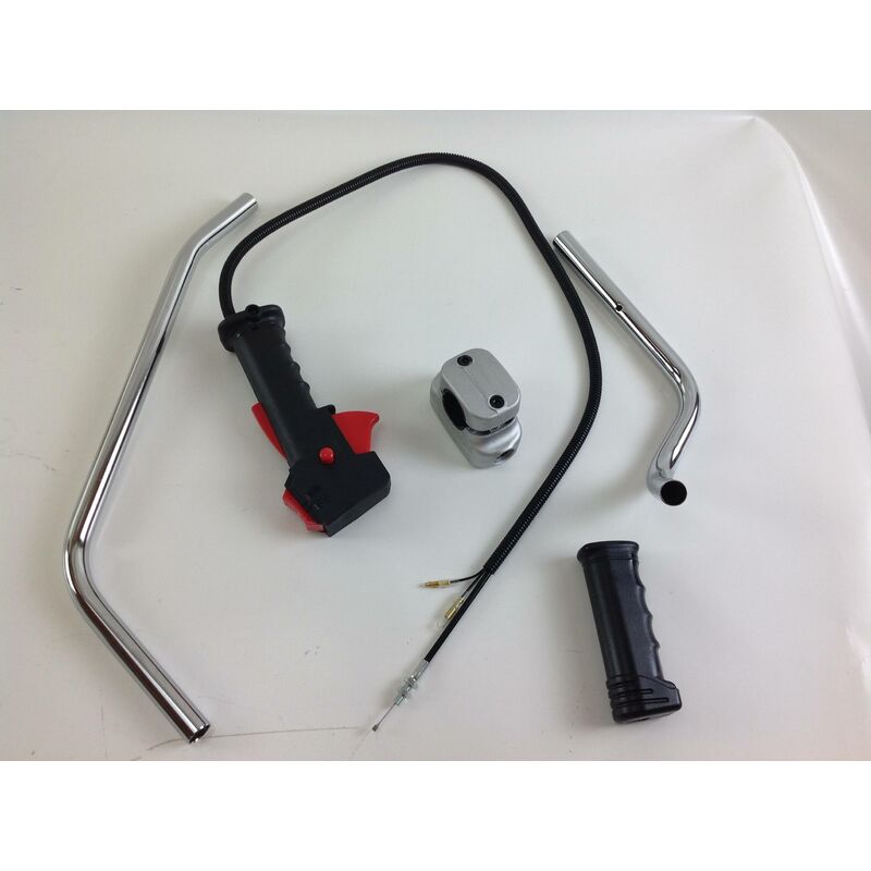 foto del prodotto kit impugnatura manubrio supporto con manettino acceleratore per decespugliatore