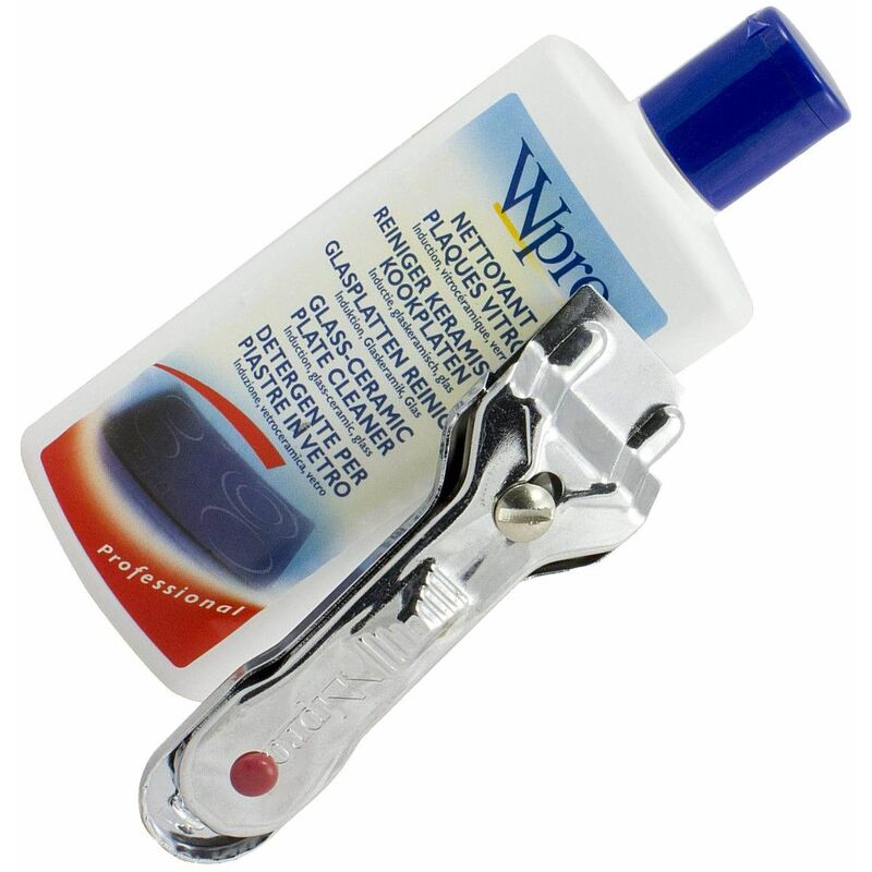 foto del prodotto kit in vetroceramica comprendente 1 crema detergente originale 250 ml vtc101 1 raschietto scr200 10 lame lgv009 accessori e prodotti wpro