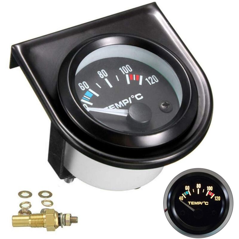 foto del prodotto kit indicatore temperatura acqua auto led nero indicatore temperatura acqua auto universale quadrante 101,6 120 diametro 52 mm lablanc