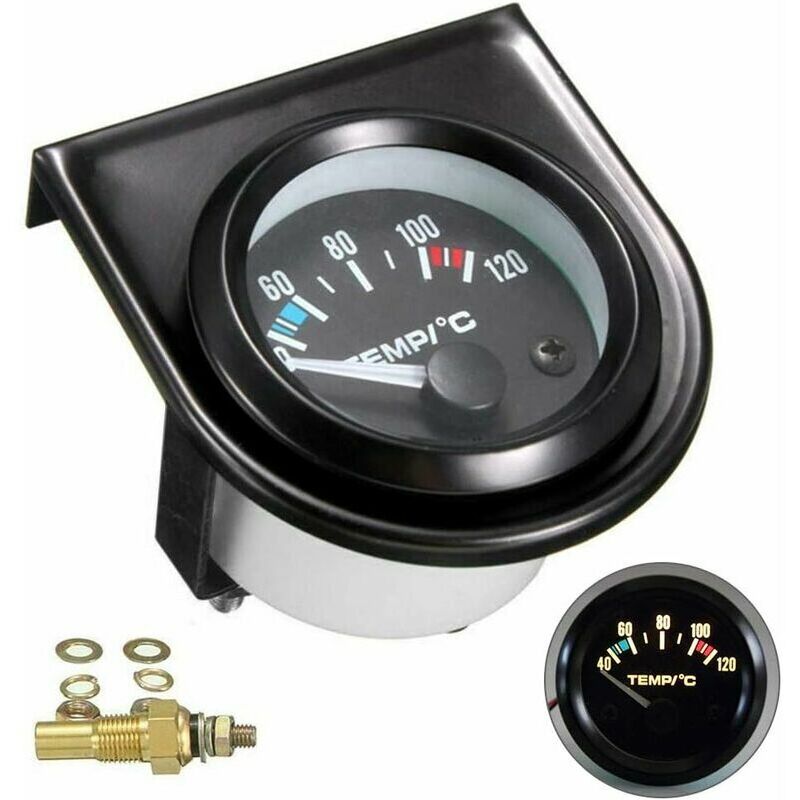 foto del prodotto kit indicatore temperatura acqua auto led nero universale indicatore temperatura acqua auto intervallo 101,6 120 c diametro 52 mm dpzo