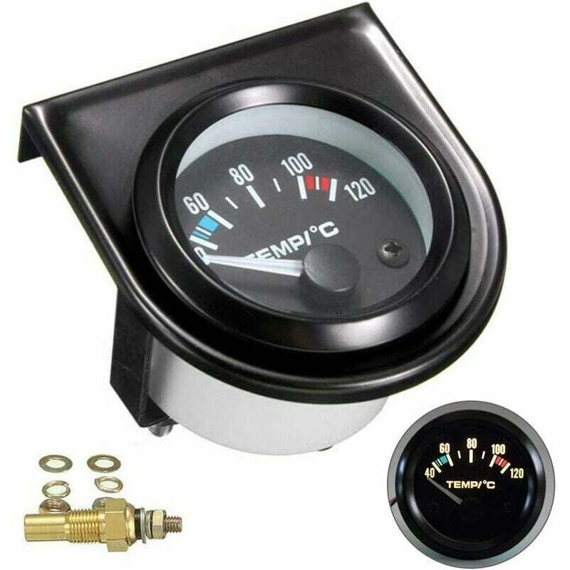 foto del prodotto kit indicatore temperatura acqua auto led nero universale indicatore temperatura acqua auto intervallo 101,6 120 c diametro 52 mm inhhub
