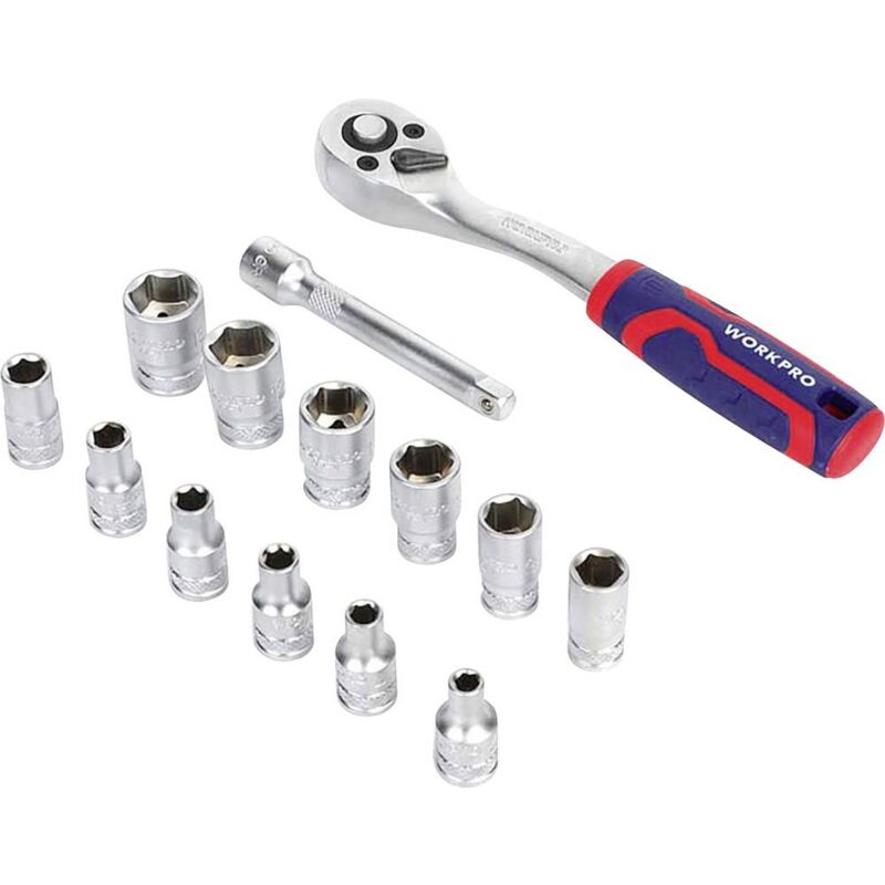 foto del prodotto kit inserti a bussola metrico 14 parti wp202584 workpro
