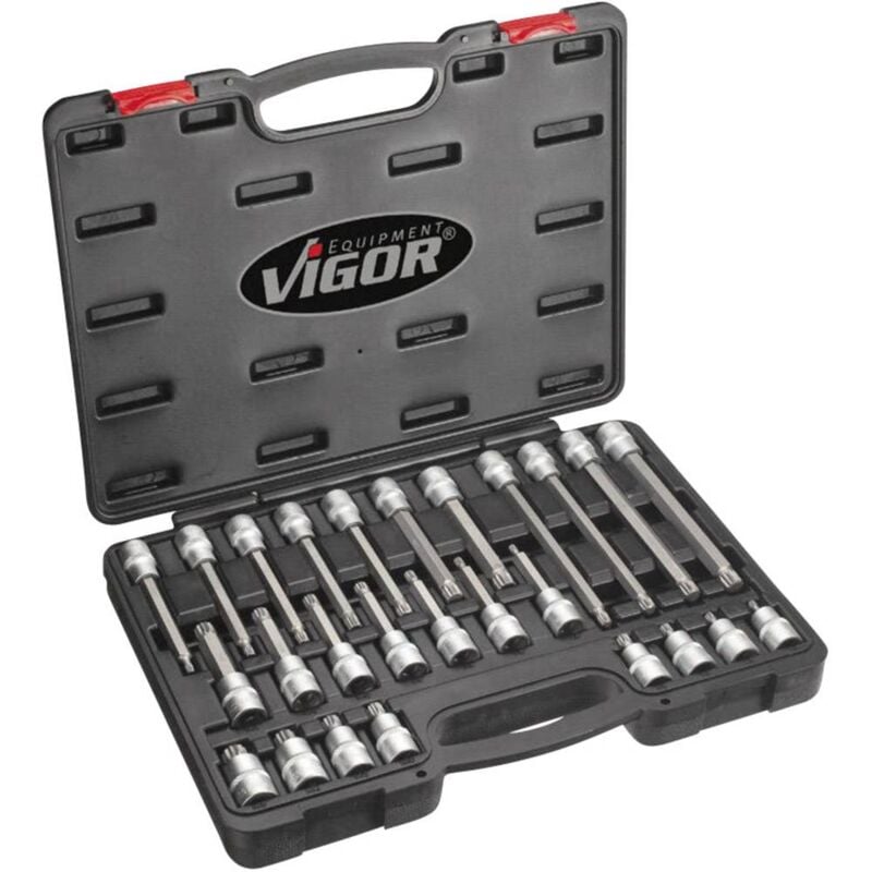 foto del prodotto kit inserti giravite a bussola 1 2 12.5 mm 26 parti v1918 vigor