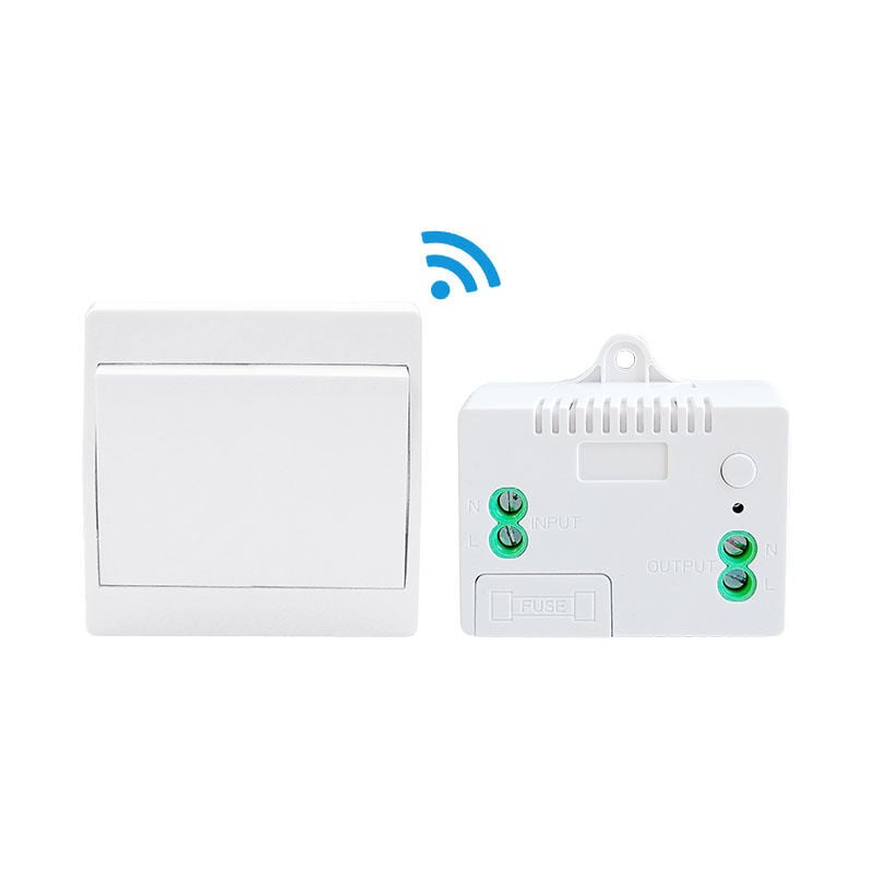 foto del prodotto kit interruttore e ricevitore luce wireless 110 220v, interruttore autoalimentato, apparecchio di illuminazione con telecomando 1 interruttore e 1