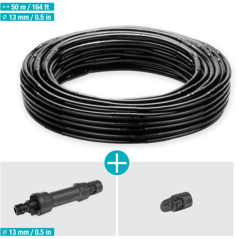 foto del prodotto kit irrigazione a goccia set completo con tubo gocciolante 50 m micro drip system 13501 20 gardena