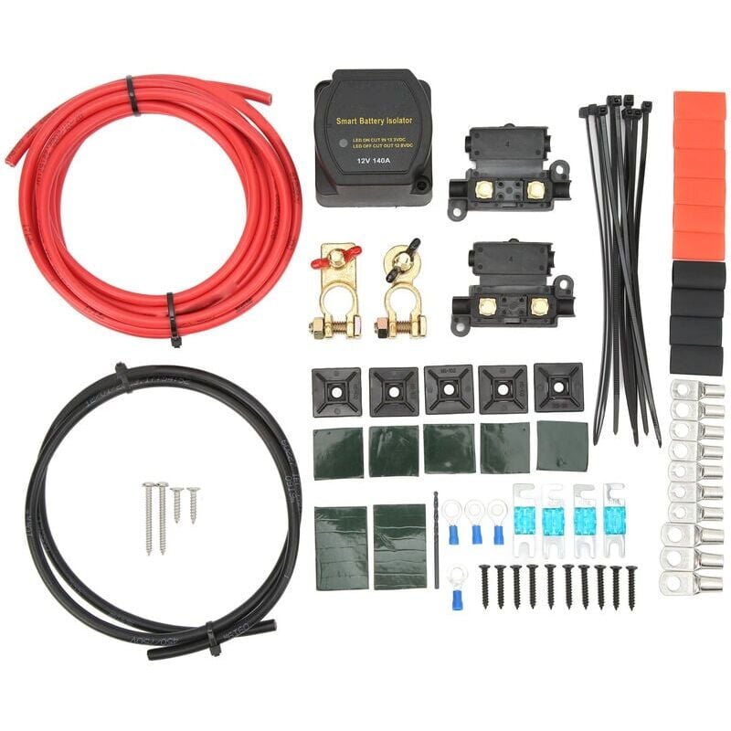 foto del prodotto kit isolatore per doppia batteria da 140 amp 12v, protezione da alta e bassa tensione, kit rel sensibile alla tensione per auto, camper, camion,