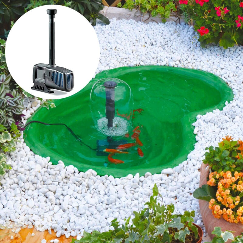 foto del prodotto kit laghetto artificiale pompa filtro da giardino 110x78x28 cm in polietilene 90 litri verde