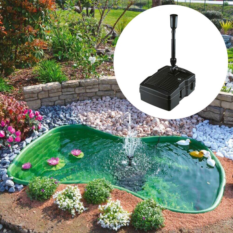 foto del prodotto kit laghetto artificiale pompa filtro da giardino 178x125x45 cm in polietilene 610 litri verde