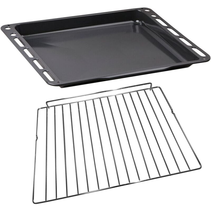 foto del prodotto kit leccarda + griglia per forno smeg, dimensioni: 460x355 (mm) ricambi originali, modelli compatibili b6gvxi9 c7gmxi8 sf6388xp sc468x nero