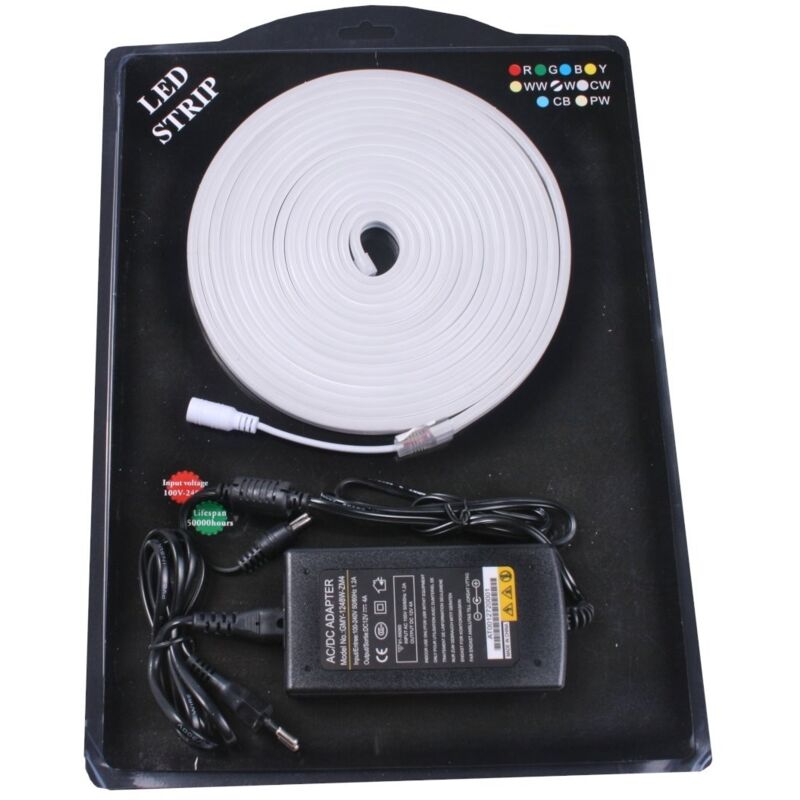 foto del prodotto kit led flessibile 12v 6000k con trasformatore di kit led flessibile 12v jandei