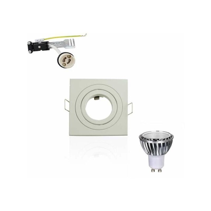 foto del prodotto kit led gu10 5w square light 50w bianco neutral 4100k