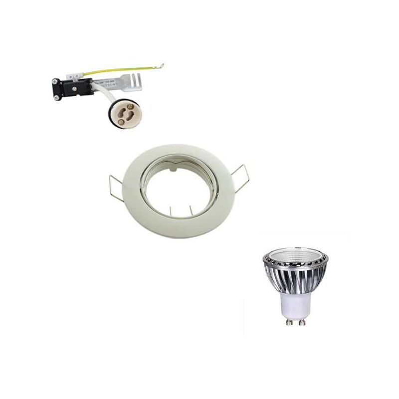 foto del prodotto kit led gu10 cob 5w equivalente 50w bianco caldo 2700k bianco orientale