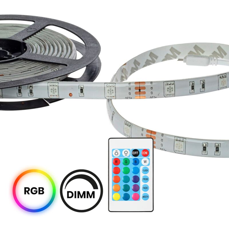 foto del prodotto kit led rgb 5m ip65 controller telecomando