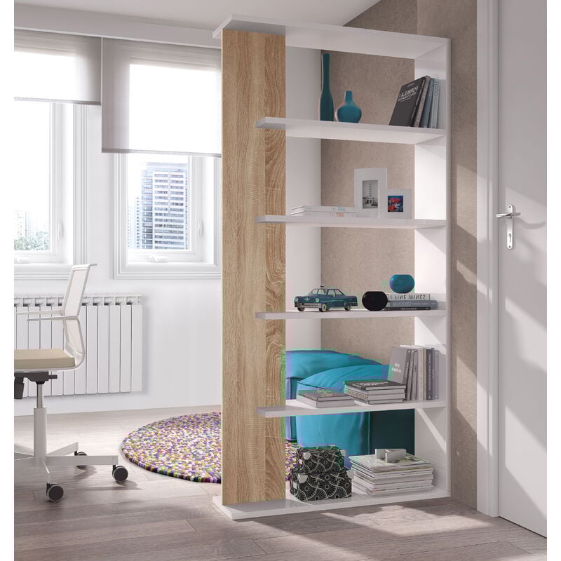 foto del prodotto kit libreria alida 90x25xh180 bianco rovere