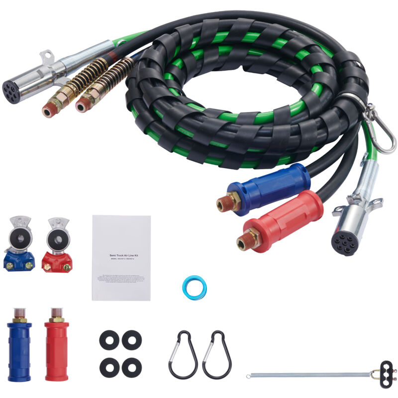 foto del prodotto kit linee aeree per semirimorchi 4,6 m 3 in 1 2 mani maniglie felici,affidabile sistema di erogazione dell aria mophorn