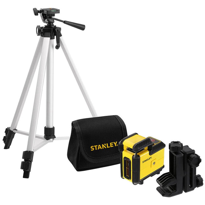 foto del prodotto kit livella tracciatore laser treppiede fotografico stanley cross 360 