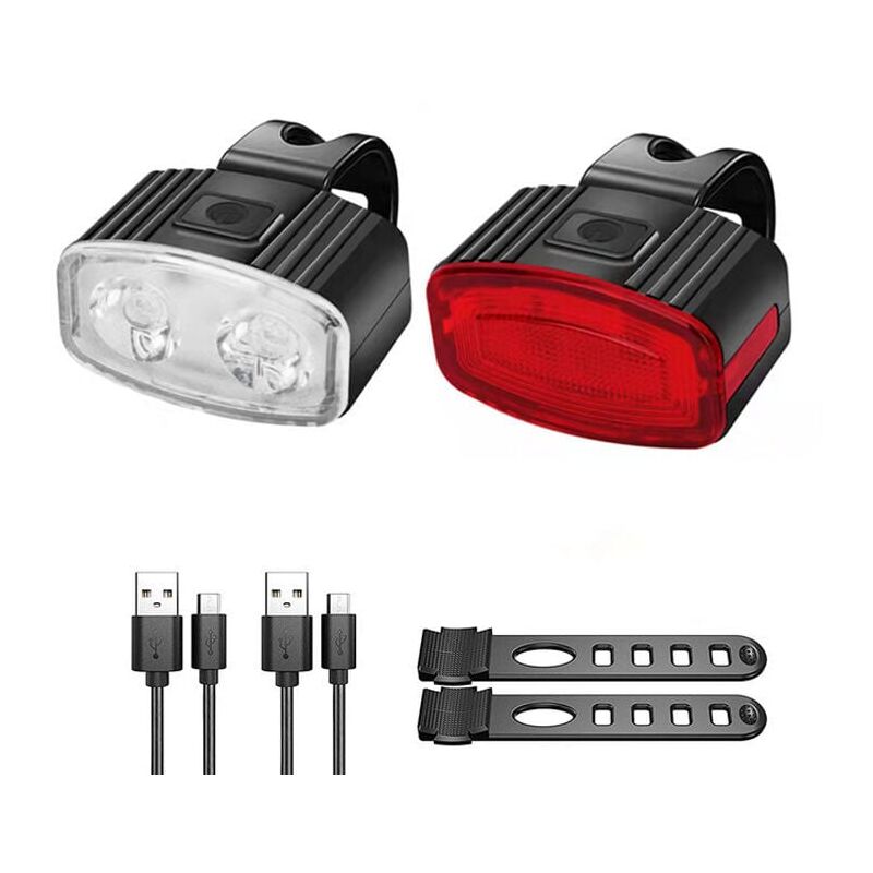 foto del prodotto kit luce bici usb lampada posteriore per bicicletta