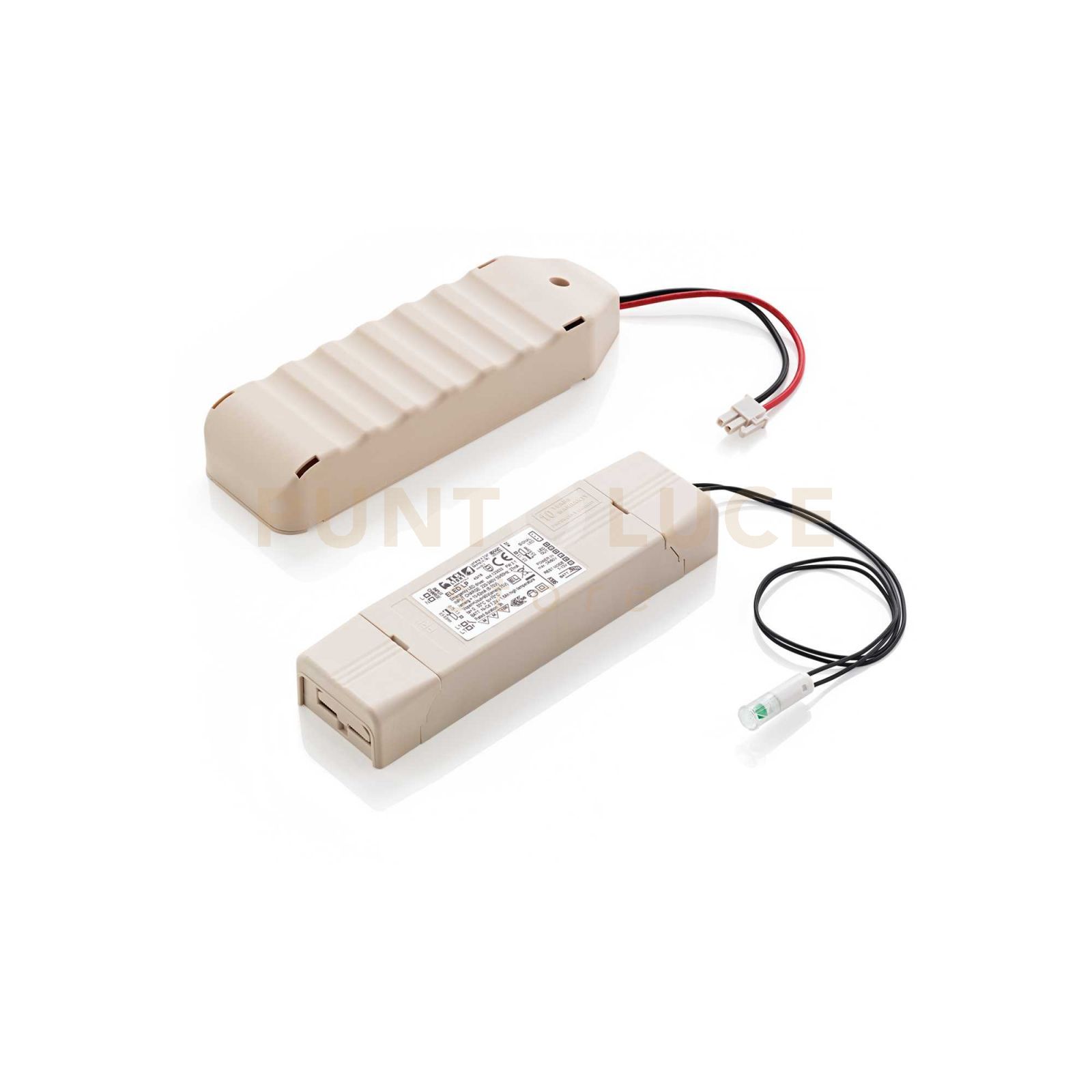 foto del prodotto kit luce di emergenza in materie plastiche bianche