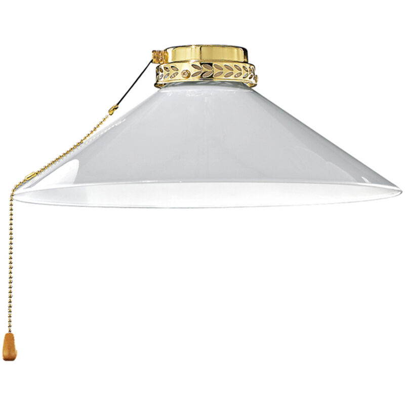 foto del prodotto kit luce vetro bianco grande con portalamapada bianco