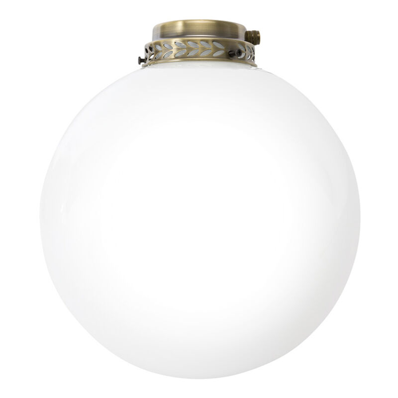 foto del prodotto kit luce vetro bianco grande con portalampada bianco