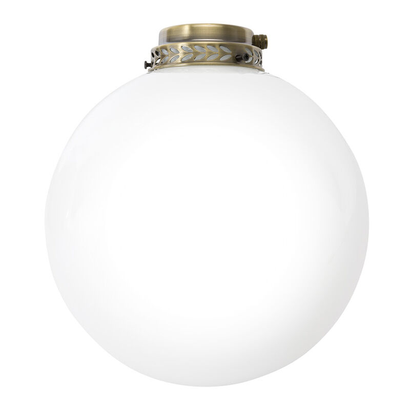 foto del prodotto kit luce vetro bianco grande con portalampada cromo lucido