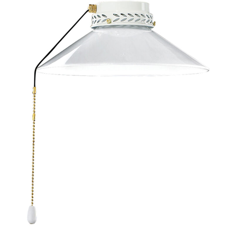 foto del prodotto kit luce vetro bianco piccolo con portalamapada bianco