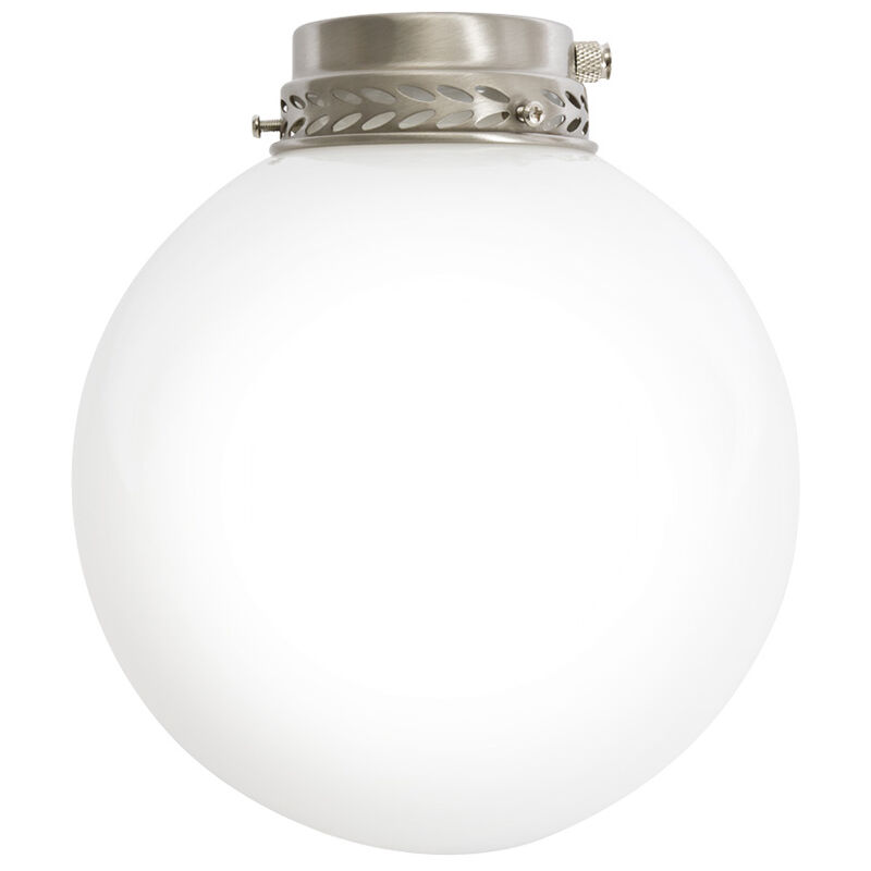 foto del prodotto kit luce vetro bianco sfera piccolo con portalampada bianco