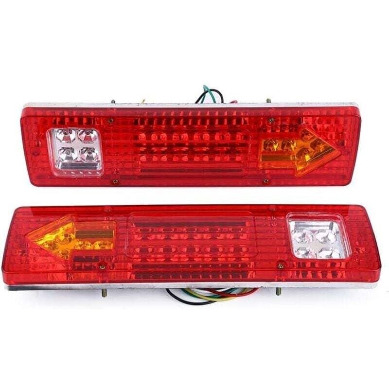 foto del prodotto kit luci rimorchio a led, set di 2 luci posteriori a 19 led per auto, camion, rimorchio, furgone impermeabile 12 v