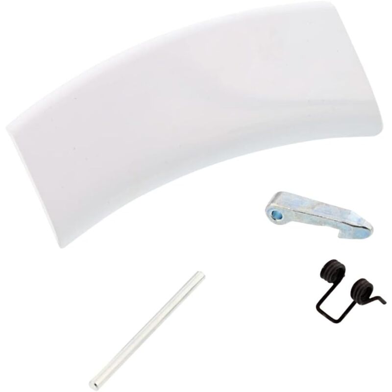 foto del prodotto kit maniglia obl per lavatrice rex electrolux completo di nasello, piolino e molla. dimensioni 129x55 mm per modelli ewp ewf rwp rws rww