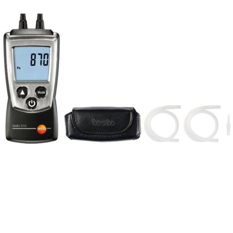 foto del prodotto kit manometro differenziale testo 510 con tubo in silicone - testo - 0563 0510
