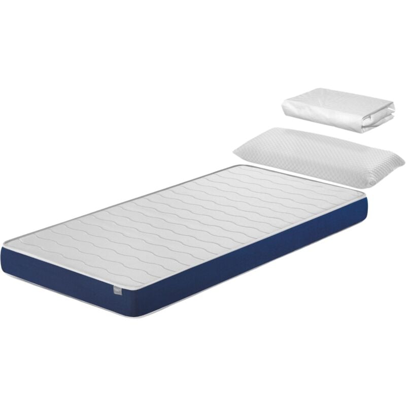 foto del prodotto kit materasso 90x190x14 cm montessori ergo confort 1 cuscino viscoelastico 1 coprimaterasso