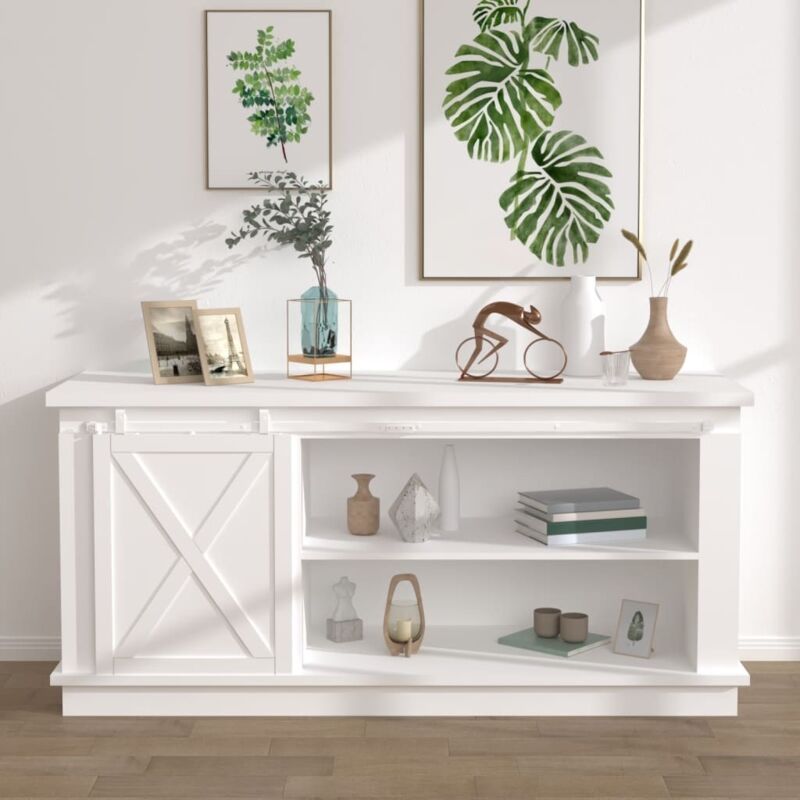 foto del prodotto kit mini anta scorrevole in acciaio al carbonio bianco 183 cm vidaxl