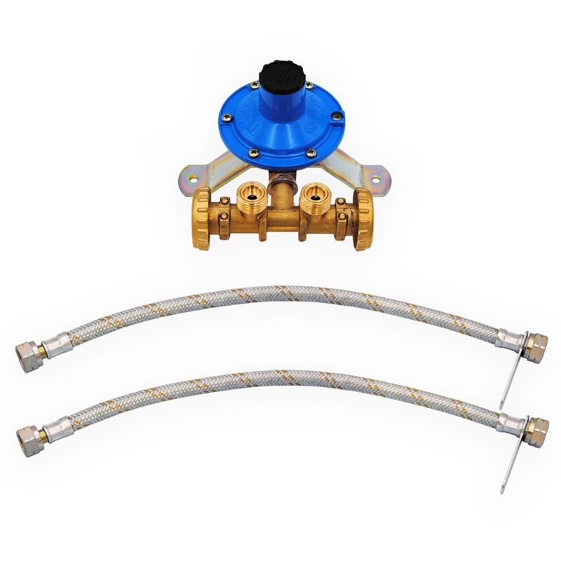 foto del prodotto kit minicentralina tecnogas per 2 bombole, dotata di flessibili, portata 4 kg 000000e6710